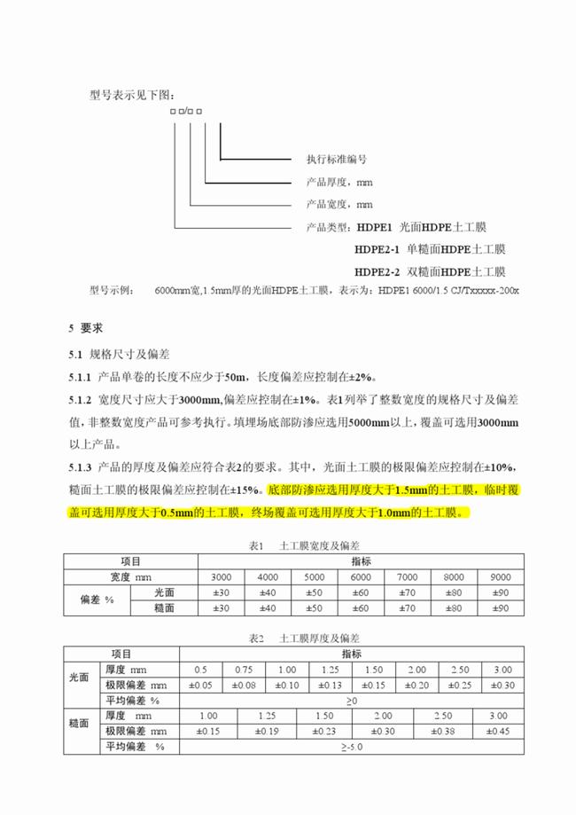CJ/T_234-2006 垃圾填埋場用高密度聚乙烯土工膜 第6張